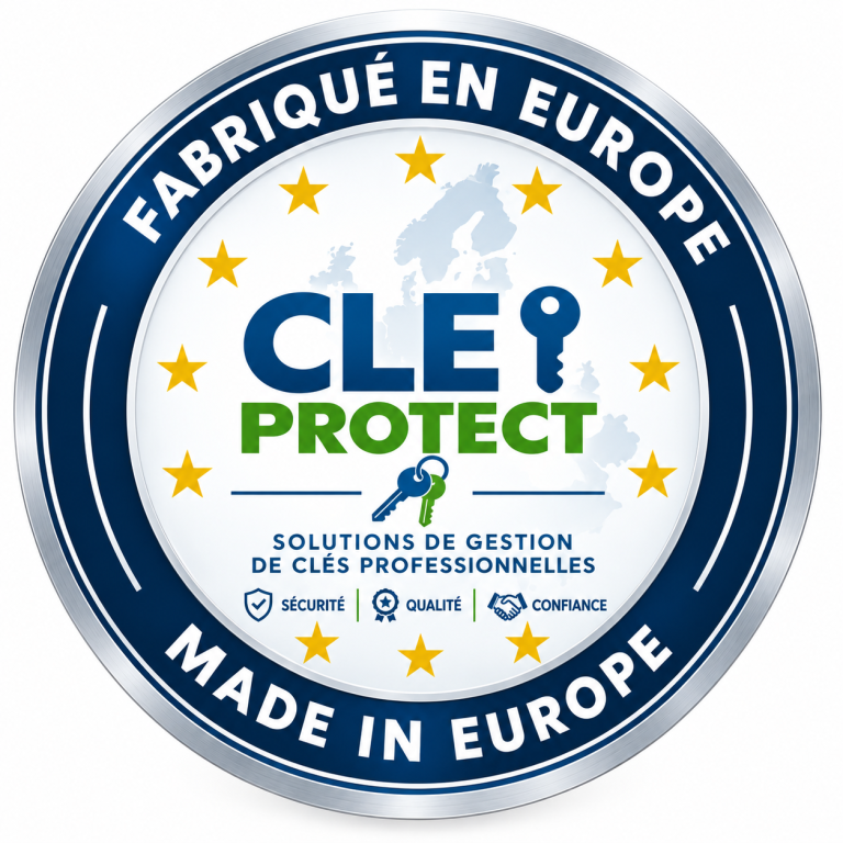 Fabriqué en Europe CLEPROTECT Badge "Fabriqué en Europé" en intégrant le logo de CLEPROTECT