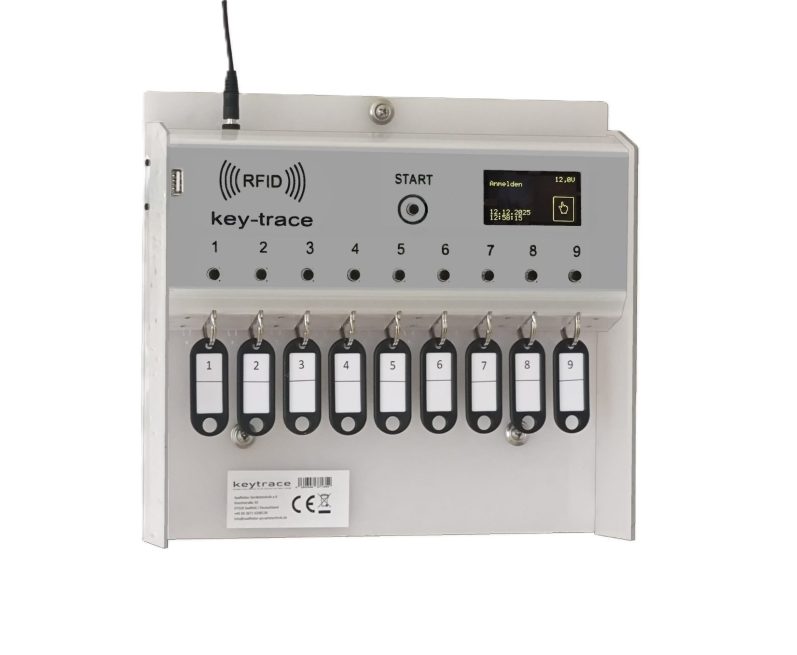 Tableau à clés avec 9 emplacements et un écran tactile.