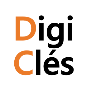 Logo de DigiClés avec le mot "Digi" en orange et "Clés" en noir.